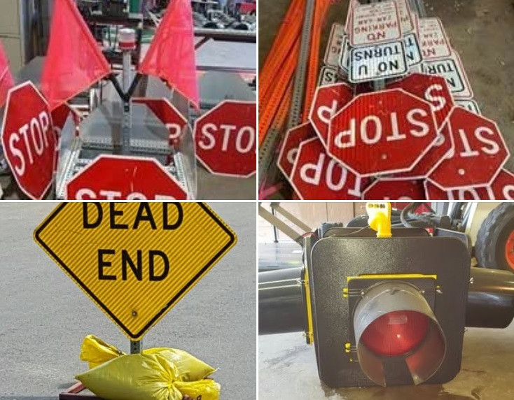 Rally temporary traffic signals get placed beginning Friday