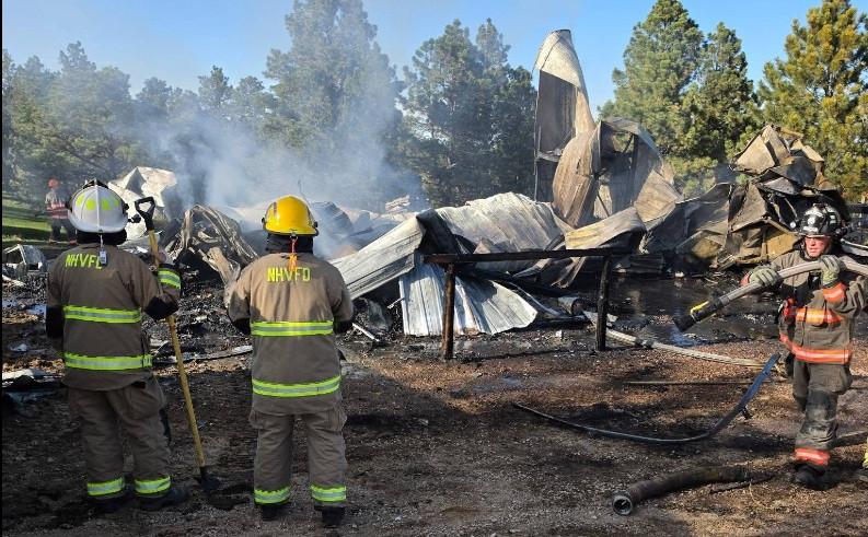 Fire destroys structure on Erickson Ranch Road Sunday