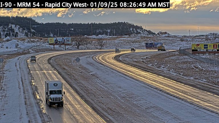 I-90 at mile marker 54 in Rapid City at 8:26am in Rapid City.