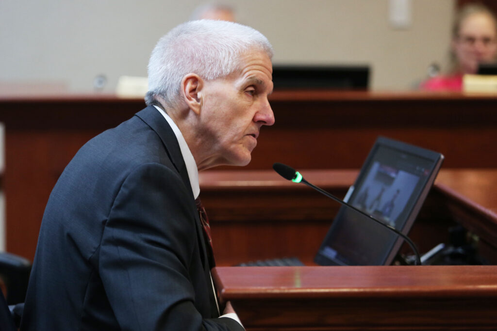 South Dakota Department of Education Secretary Joseph Graves speaks to the House Education Committee on Jan. 17, 2024. (Makenzie Huber/South Dakota Searchlight)