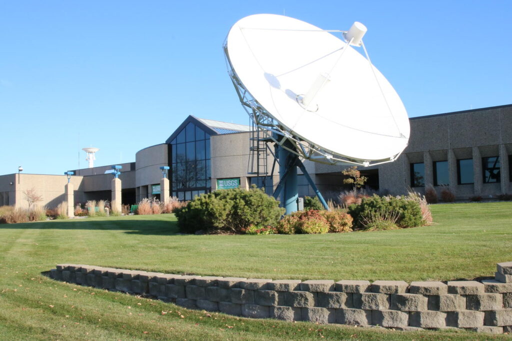 The exterior of the Earth Resources Observation and Science Center near Sioux Falls. (Courtesy of USGS EROS Center)