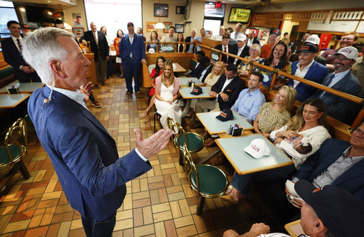 U.S. Sen. Tommy Tuberville, R-Ala., speaks to supporters about plans to run for the governor of Alabama in 2026, Tuesday May 27, 2025 at Byron's Smokehouse in Auburn, Ala. (AP Photo/ John David Mercer)