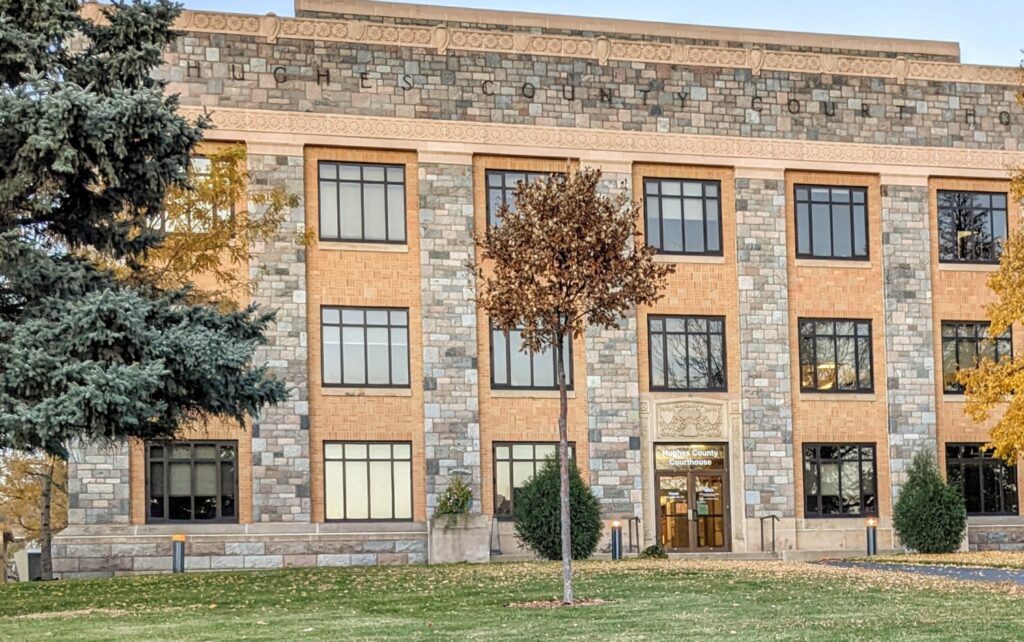 The Hughes County Courthouse in Pierre, pictured in November 2022. (John Hult/South Dakota Searchlight)