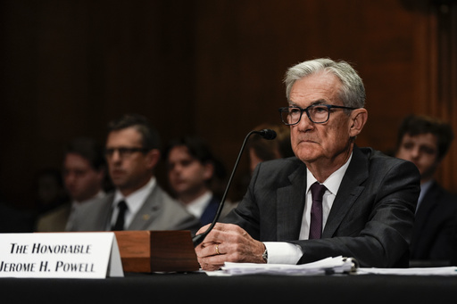 Federal Reserve Board Chairman Jerome Powell listens during a Senate Committee on Banking hearing, Wednesday, June 25, 2025, on Capitol Hill in Washington. (AP Photo/Julia Demaree Nikhinson)
