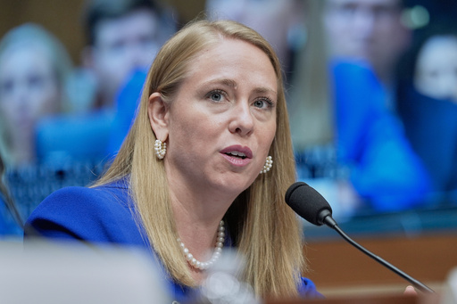 Andrea Lucas, nominee to be a member of the Equal Employment Opportunity Commission, testifies during a Senate Health, Education, Labor, and Pensions (HELP) Committee hearing, Wednesday, June 18, 2025, on Capitol Hill in Washington. (AP Photo/Mariam Zuhaib)