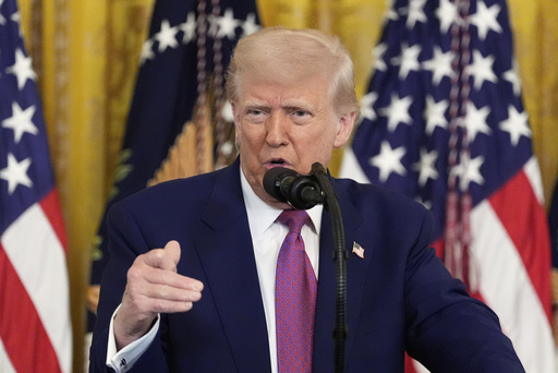 President Donald Trump speaks during an event to sign a bill blocking California's rule banning the sale of new gas-powered cars by 2035, in the East Room of the White House, Thursday, June 12, 2025, in Washington. (AP Photo/Alex Brandon)