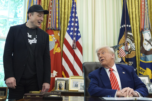 President Donald Trump speaks during a news conference with Elon Musk in the Oval Office of the White House, Friday, May 30, 2025, in Washington. (AP Photo/Evan Vucci)