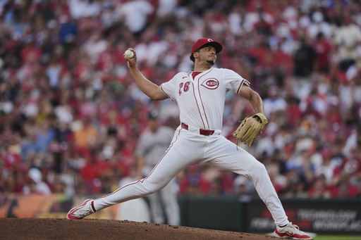 Cincinnati Reds starting pitcher Chase Burns delivers during the second inning of a baseball game against the New York Yankees, Tuesday, June 24, 2025, in Cincinnati. (AP Photo/Joshua A. Bickel)