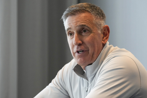 FILE - Big Ten Conference commissioner Tony Petitti speaks during a news conference after meetings with the Southeastern Conference, Oct. 10, 2024, in Nashville, Tenn. (AP Photo/George Walker IV, File)