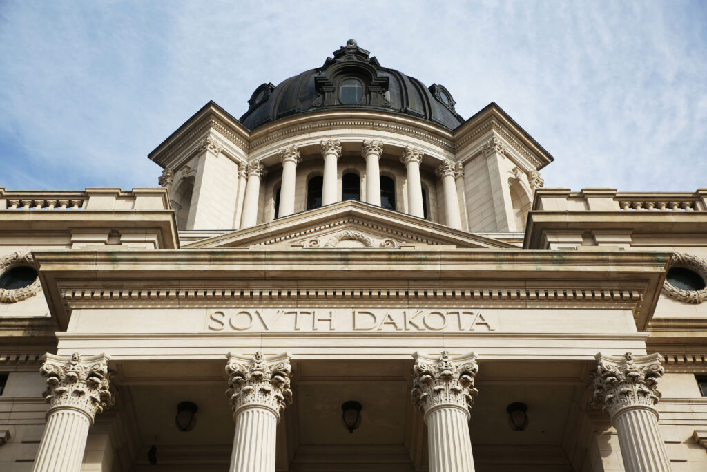 A January 2025 view of the South Dakota State Capitol in Pierre. (Makenzie Huber/South Dakota Searchlight)