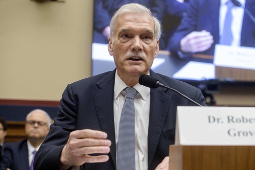 Dr. Robert M. Groves, Interim President, Georgetown University, testifies during a House Committee on Education and Workforce Committee hearing on "Antisemitism in Higher Education: Examining the Role of Faculty, Funding, and Ideology" on Capitol Hill, Tuesday, July 15, 2025, in Washington. (AP Photo/Rod Lamkey, Jr.)