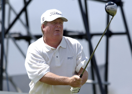 FILE - Ed Fiori plays his tee shot from the 13th tee during the second round of the MasterCard Classic in Mexico City, Sunday, March 7, 2004. (AP Photo/Jaime Puebla, File)