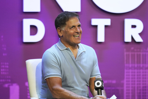 Mark Cuban speaks at a Global Citizen NOW event in Detroit, Thursday, July 10, 2025. (AP Photo/Paul Sancya)