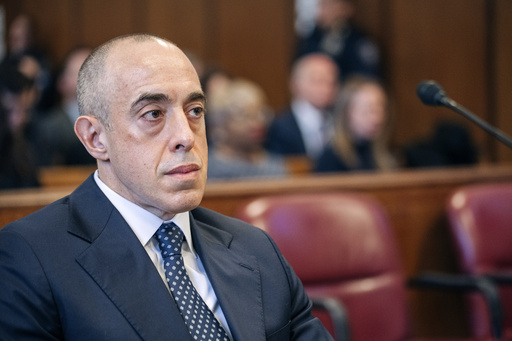 FILE - Emil Bove, attorney for former US President Donald Trump, sits Manhattan criminal court during Trump's sentencing in the hush money case in New York, Jan. 10, 2025. (Jeenah Moon/Bloomberg via AP, Pool, File)