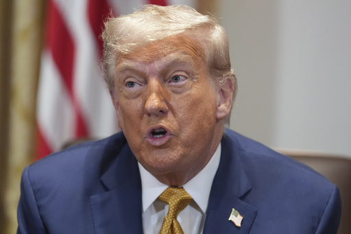 President Donald Trump speaks during a cabinet meeting at the White House, Tuesday, July 8, 2025, in Washington. (AP Photo/Evan Vucci)