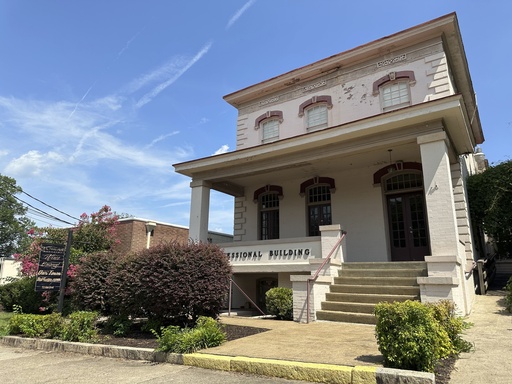 The offices of Showcase Magazine, a monthly publication based in Danville, Va., where city Councilmember Lee Vogler was attacked and set on fire, is seen on Wednesday, July 30, 2025. (AP Photo/Allen G. Breed)
