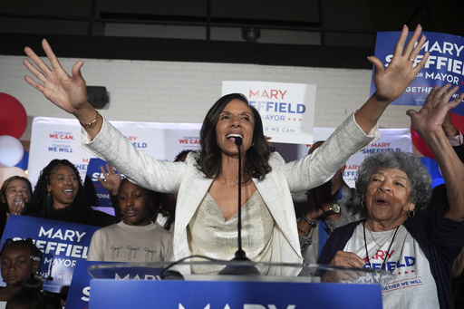 Detroit mayoral candidate Mary Sheffield speaks at a campaign watch party Tuesday, Aug. 5, 2025, in Detroit. (AP Photo/Ryan Sun)
