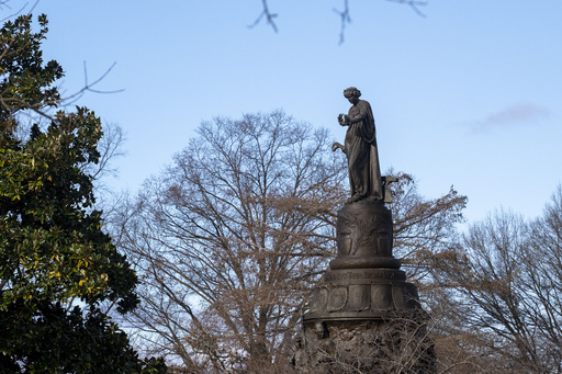 FILE - A Confederate Memorial is seen in Arlington National Cemetery in Arlington, Va., Dec. 18, 2023. (AP Photo/Kevin Wolf, File)