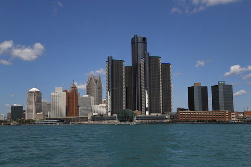 FILE - The Detroit skyline is seen, May 12, 2020, in Detroit. (AP Photo/Paul Sancya, File)