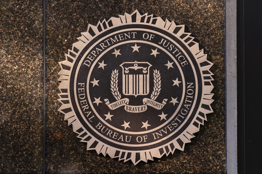 FILE - The seal of The Federal Bureau of Investigation is seen on the Headquarters in Washington, Nov. 18, 2024. (AP Photo/Jose Luis Magana, File)