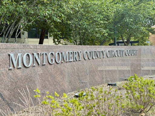 The outside of the Montgomery County Circuit Court is seen in Rockville, Md., Monday, Aug. 4, 2025. (AP Photo/Lea Skene)
