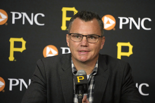 Pittsburgh Pirates general manager Ben Cherington speaks during a baseball news conference in Pittsburgh, Tuesday, July 18, 2023. (AP Photo/Gene J. Puskar, File)