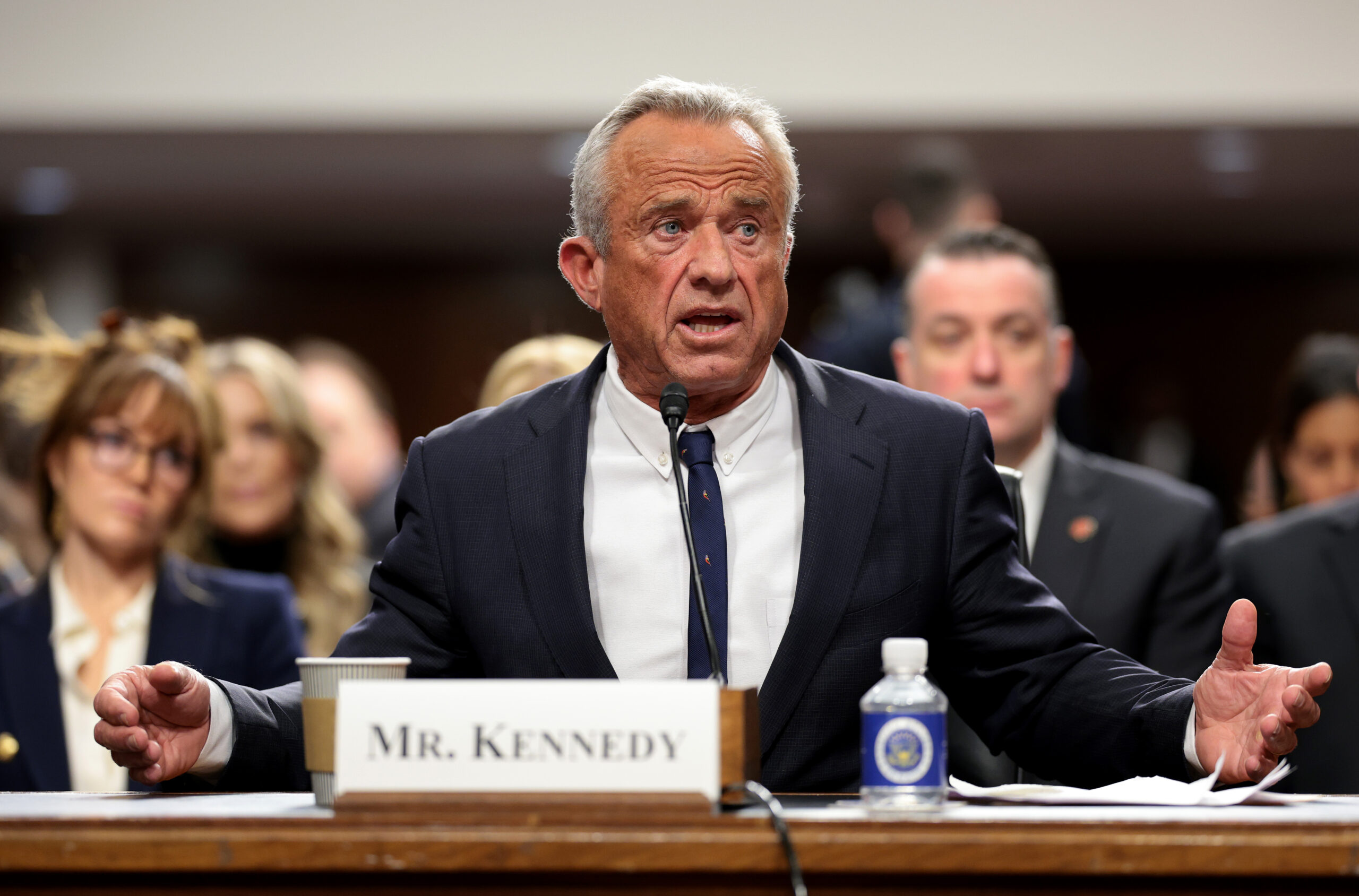 Robert F. Kennedy Jr., U.S. President Donald Trump's nominee for Secretary of Health and Human Services testifies during his Senate Finance Committee confirmation hearing at the Dirksen Senate Office Building on January 29, 2025 in Washington, DC. In addition to meeting with the Senate Finance Committee, Kennedy will also meet with the Senate Health, Education, Labor and Pensions Committee tomorrow. (Photo by Win McNamee/Getty Images)