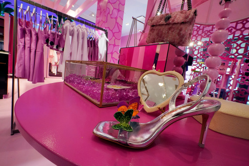 FILE - Barbie-themed merchandise is displayed in a special section at Bloomingdale's, in New York, Thursday, July 20, 2023. (AP Photo/Richard Drew, File)