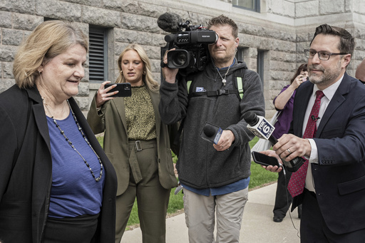 FILE - Milwaukee County Circuit Judge Hannah Dugan leaves the federal courthouse after a hearing in Milwaukee, May 15, 2025. (AP Photo/Andy Manis, File)