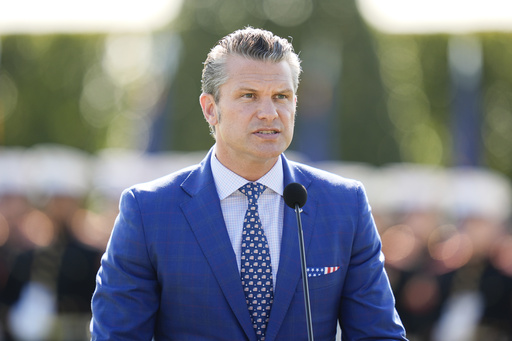 Defense Secretary Pete Hegseth speaks during the POW/MIA National Recognition Day Ceremony at the Pentagon, Friday, Sept. 19, 2025, in Washington. (AP Photo/Julia Demaree Nikhinson)