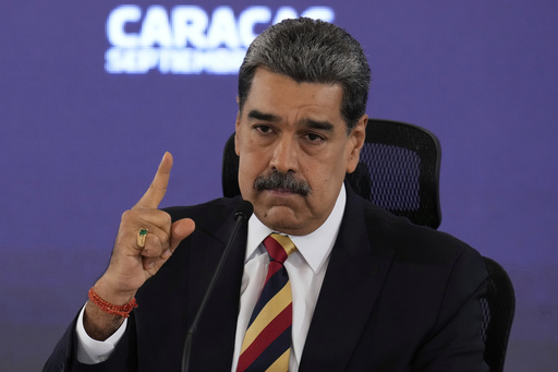 Venezuela President Nicolas Maduro speaks during a press conference in Caracas, Venezuela, Monday, Sept. 1, 2025. (AP Photo/Ariana Cubillos)