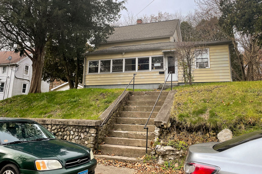 FILE - Reach House, a halfway house for sex offenders, sits atop a small hill, Tuesday, Nov. 21, 2023 in Willimantic, Conn. (AP Photo/Pat Eaton Robb, file)