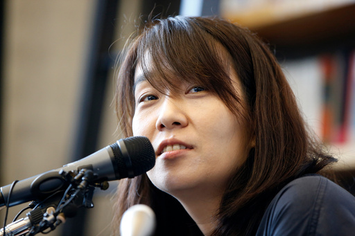 FILE - South Korean author Han Kang speaks to the media during a news conference in Seoul, South Korea, on May 24, 2016. (AP Photo/Lee Jin-man, File)