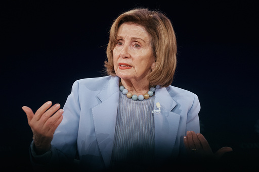FILE - Former Hose Speaker Nancy Pelosi speaks during the Concordia Annual Summit in New York, Sept. 23, 2025. (AP Photo/Andres Kudacki, File)