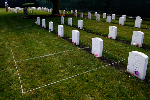 FILE - Headstones of Carlisle Indian Industrial School students are seen in the cemetery at the U.S. Army's Carlisle Barracks in Carlisle, Pa., on Friday, June 10, 2022. (AP Photo/Matt Slocum, File)