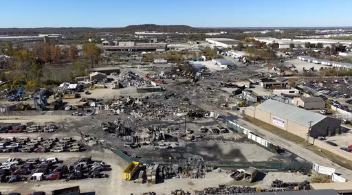 This photo provided by the National Transportation Safety Board shows UPS plane crash scene on Thursday, Nov. 6, 2025 in Louisville, Ky. (NTSB via AP)
