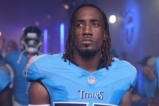FILE - Tennessee Titans cornerback L'Jarius Sneed stands in the tunnel before an NFL football game against the Indianapolis Colts, Sept. 21, 2025, in Nashville, Tenn. (AP Photo/George Walker IV, File)