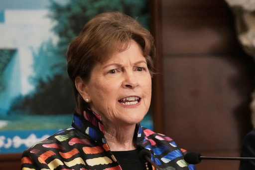 Sen. Jeanne Shaheen, D-N.H., speaks during a press conference at the presidential palace in Baabda, in east of Beirut, Lebanon, Aug. 26, 2025. (AP Photo/Hussein Malla, File)
