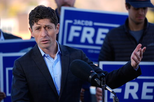 Minneapolis Mayor Jacob Frey talks during a news conference after his reelection Wednesday, Nov. 5, 2025, in Minneapolis. (AP Photo/Abbie Parr)